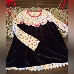 Matilda Jane Christmas Tunic Floral Velvet Lace